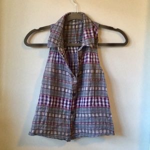 Free People Hi-Low Cropped Gingham Tank